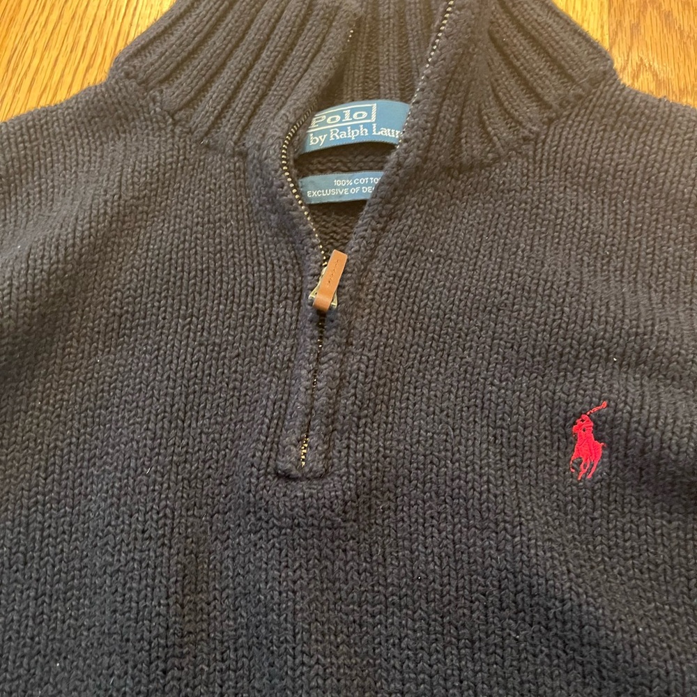 Ralph Lauren Men's Dark Blue Zip-Up Sweater